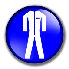 Button - Schutzkleidung Tragen (Gebotszeichen)